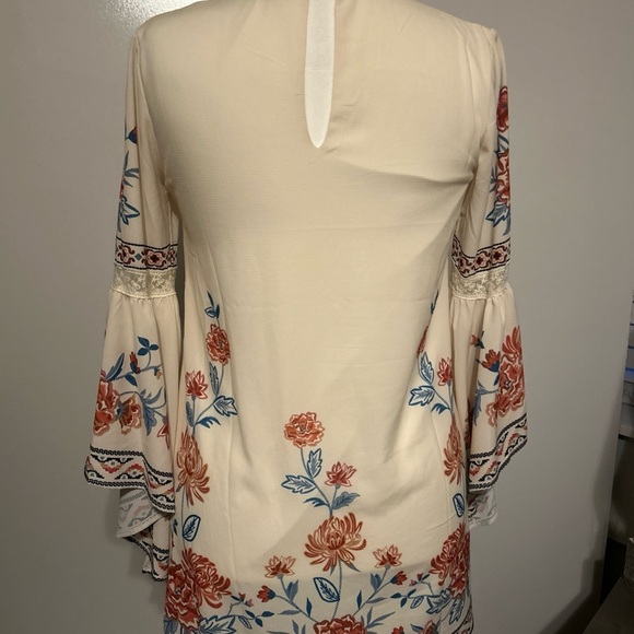 Flying Tomato Cream Dress with Red and Blue Accents - Picture 3 of 5